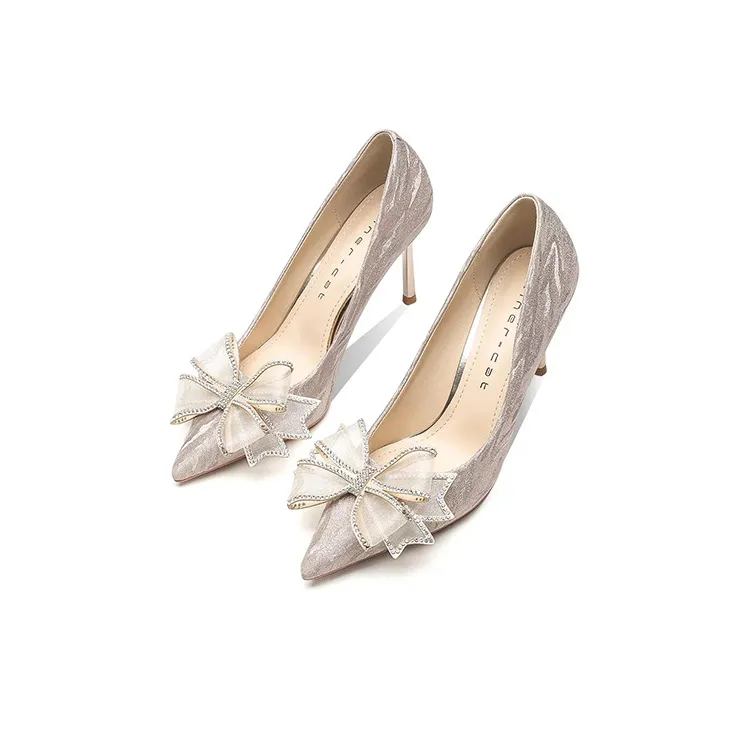 Ainer-cat Heart-Fluttering Lover Slim Heel High Heels 8cm Women's Silver-2
