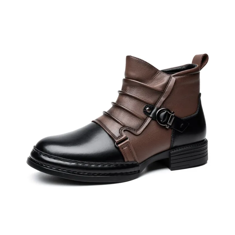 YEDANI Ankle Boots Men Black/Brown-7