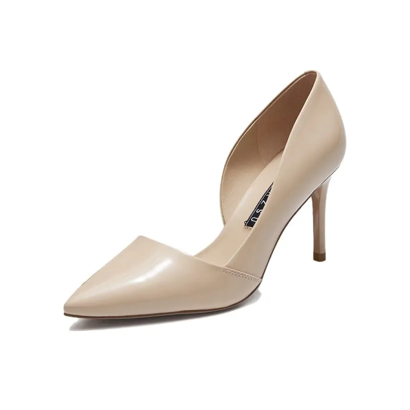 ZSAZSAZSU Upper East Side Lady Slim Heel High Heels 8.5cm Women's Apricot-0