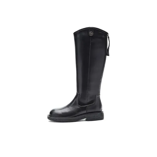 NINE WEST Knee-high via Boots 3.5cm Women's Black