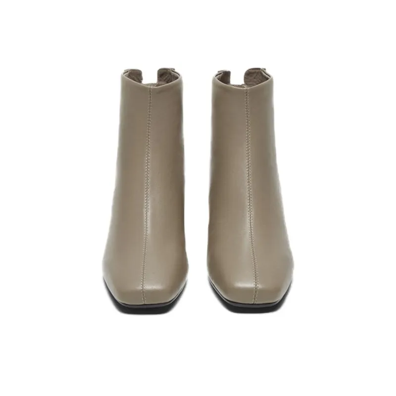 BASTO Ankle Boots Women's Black Fleece Lined/Khaki Fleece Lined/Black/Khaki-5