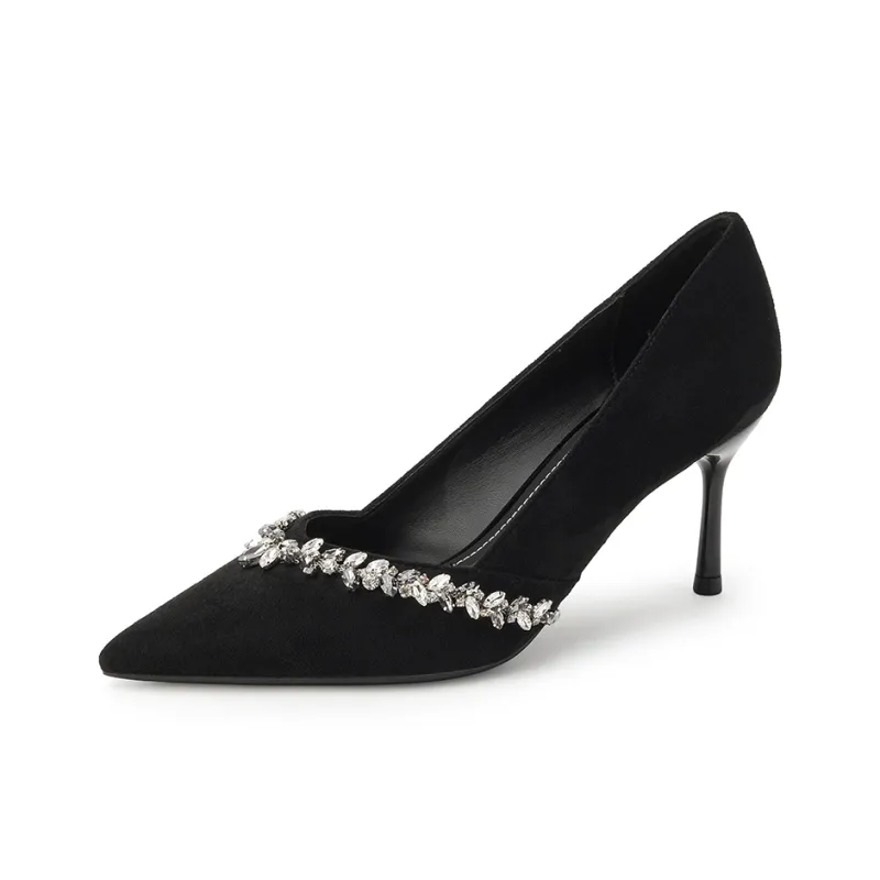 YAFEI XUANYU Slim Heel High Heels Women's Black-0