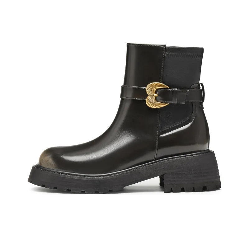 Joypeace Ankle Boots Women's Burgundy/Black-2