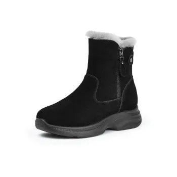 AOKANG Warm Wear Resistant Slip Resistant Short Snow Boots Women's Black