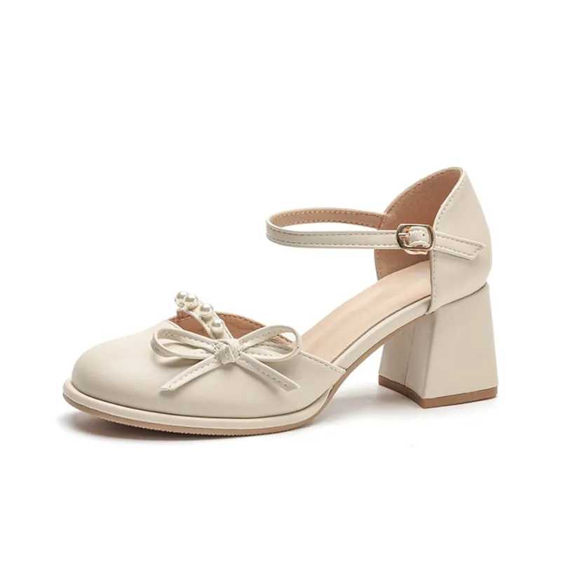 KATHRYN WILSON Chunky Heel High Heels 6cm Women's Apricot-0