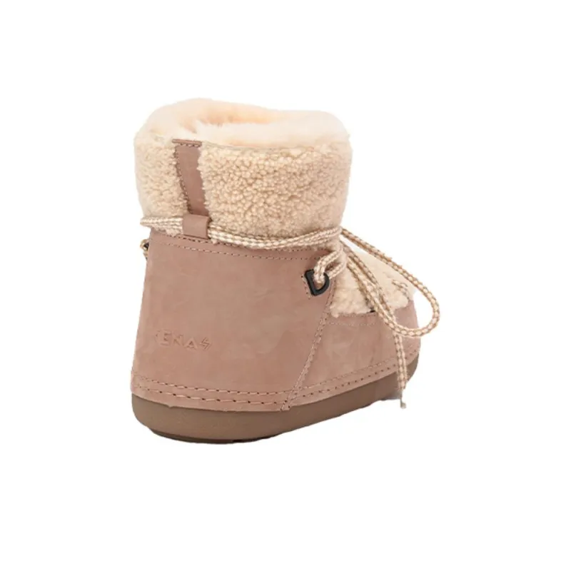 K.D.KENAZ Warm And Wear Resistant Short Mid Calf Snow Boots Women's Pink-1