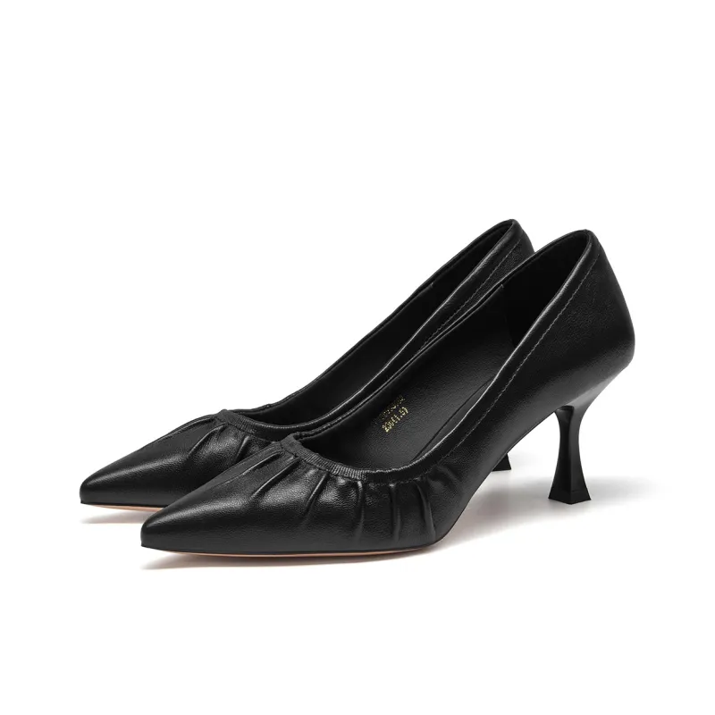 Spider King Slim Heel High Heels 7cm Women's Black-2