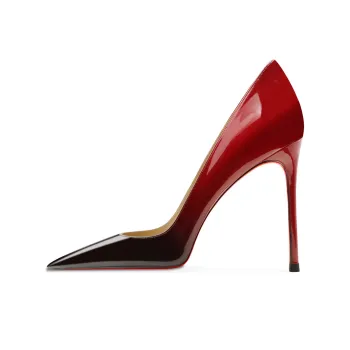 Ganxiaojie Slim Heel High Heels Women's Gradient Red Black