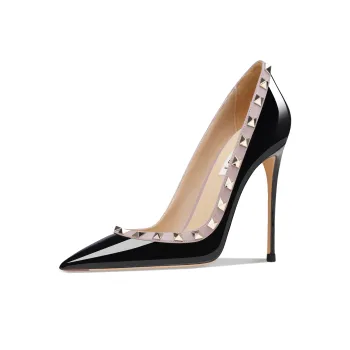 Suyymakk Slim Heel Low Vamp Western Elm Small Elegance High Heels Women's Black