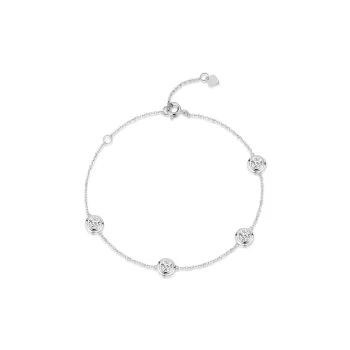 OUBI.YABI 925 Sterling Silver With White Gold Plating Zircon Bracelets Women's