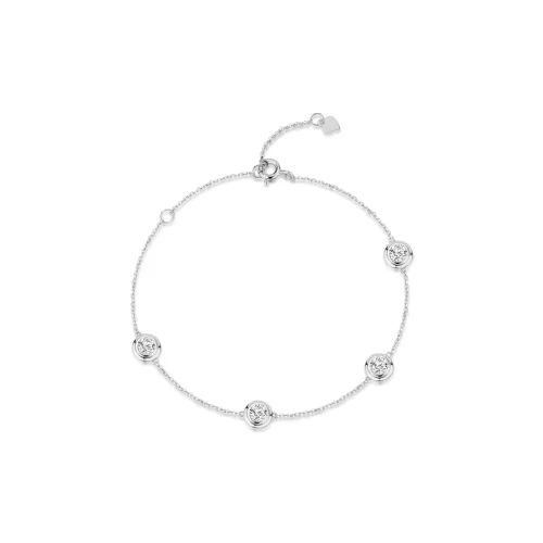 OUBI.YABI 925 Sterling Silver With White Gold Plating Zircon Bracelets Women's