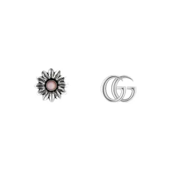 GUCCI 925 Sterling Silver Stud Earrings Women's Silver