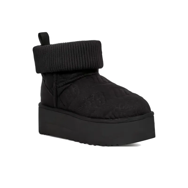 UGG Classic Mini Platform Felted Boot Black Women's-2