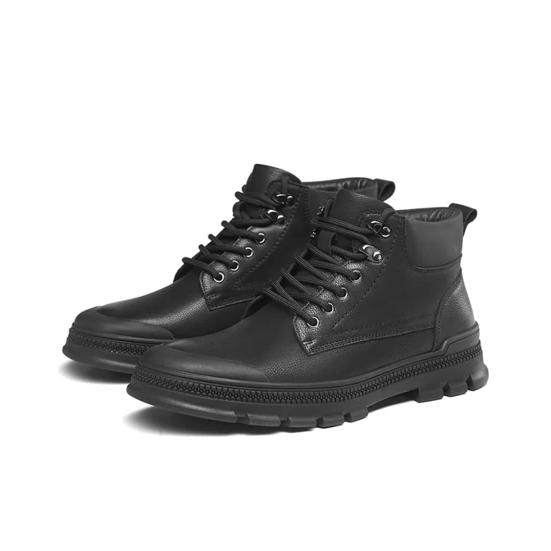KANGNAI Ankle Boots Men Black/Khaki-1