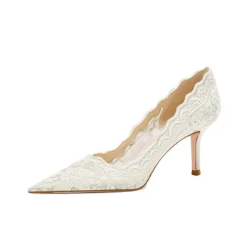 PJJUU Slim Heel High Heels 6.5cm Women's Ecru