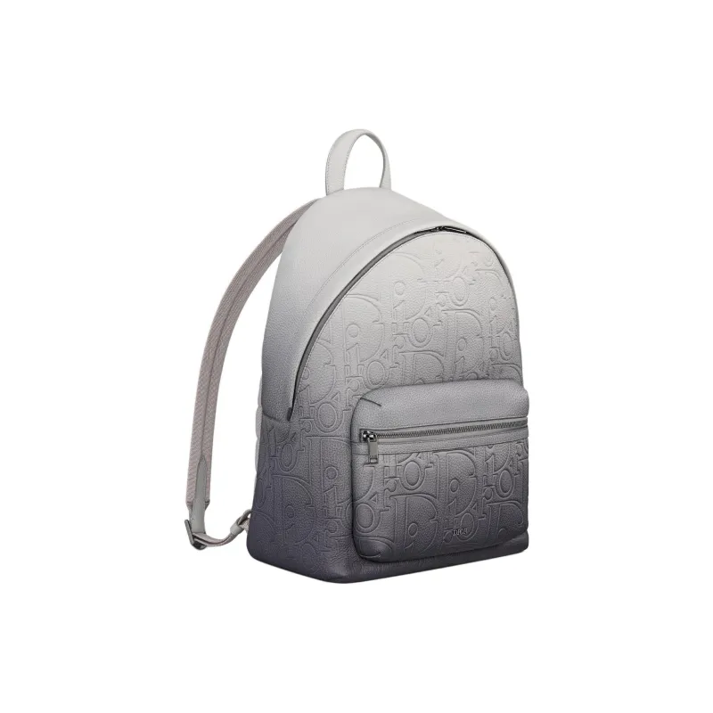 DIOR Rider 2.0 Cow Leather Backpack Unisex Gray Black-1