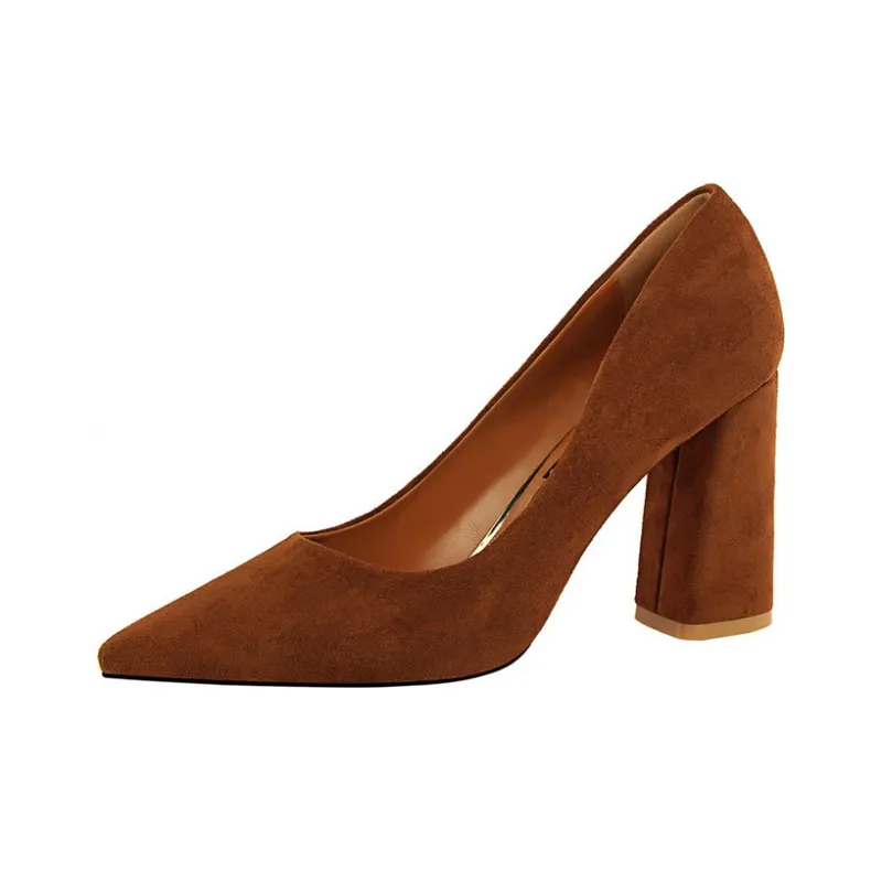 Dunnu Chunky Heel High Heels 8.5CM Women's-11