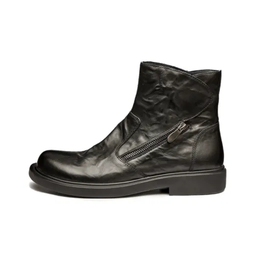 Brounvanm Ankle Boots 3CM Men's Black Coffee
