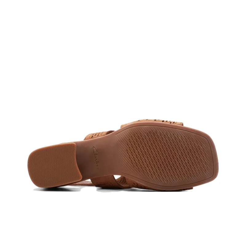 Clarks Siara 65 Flow Chunky Heel High Heels 6.5cm Women's Tan-5