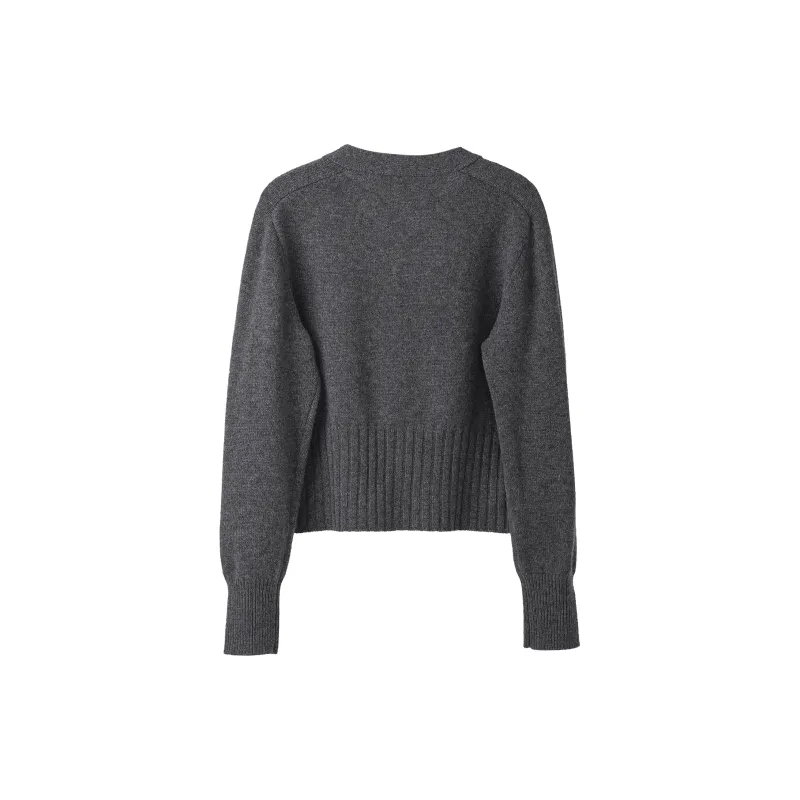 Fstudio Korean V Neck Knitted Fabric Cardigan Petite Layering Inner Layer Unisex-1