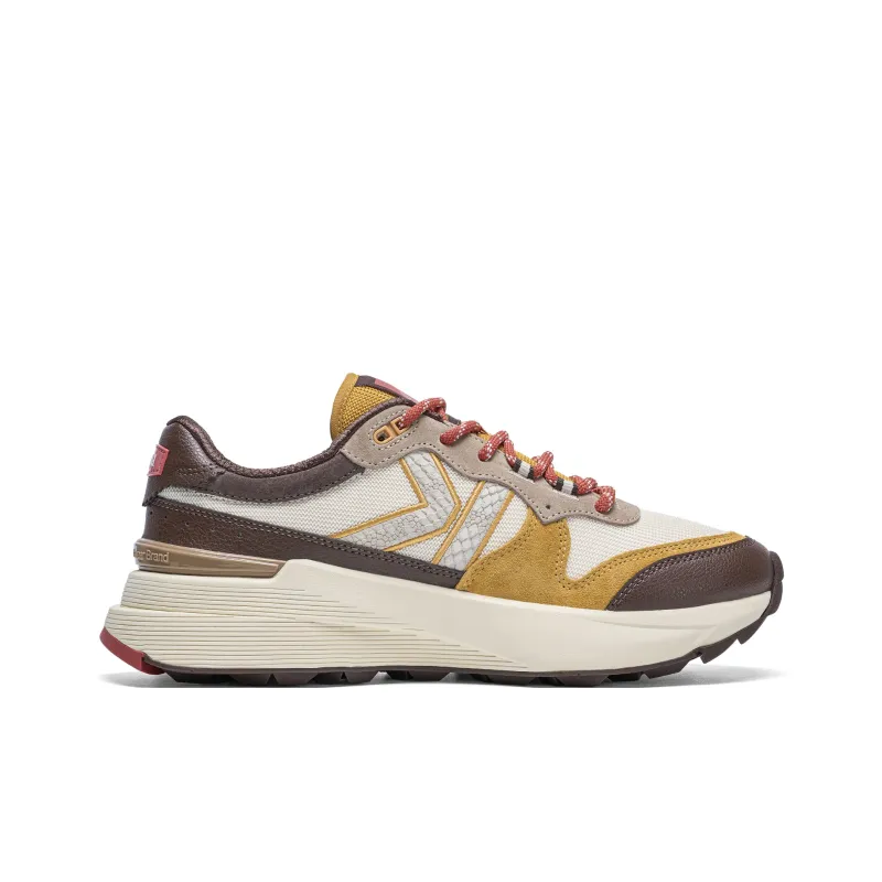 Kappa Anti Slip Wear Resistant Low Top Running Shoes Unisex White Yellow Brown-1