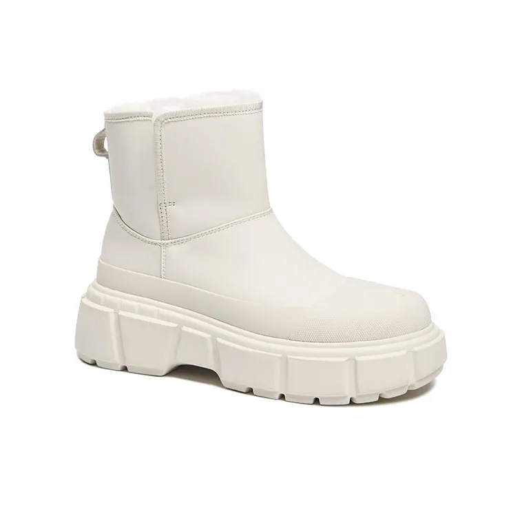 CAMEIDO Snow Boots Women's Beige/Black-1