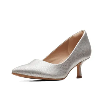 Clarks Slim Heel High Heels 5.5cm Women's Silver