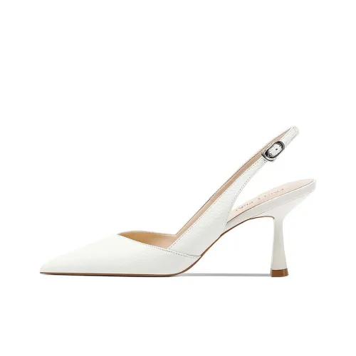 PRETY PEKI Slim Heel Stylish Sandal Women's Ecru