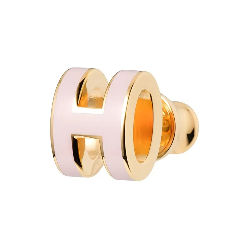 HERMES Gold-Plated Stud Earrings Women's-2
