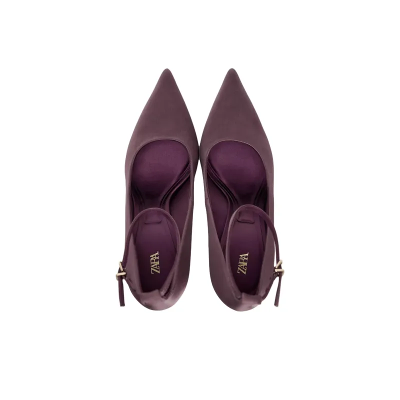 ZARA Slim Heel High Heels 9.5cm Women's Purple-3