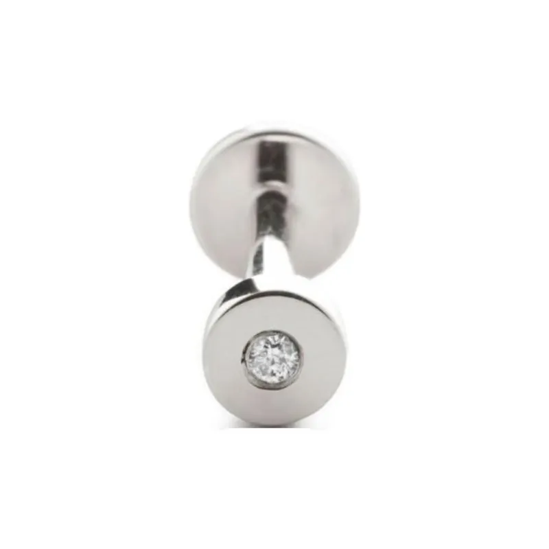 Monica Vinader 14kt White Gold Linear Diamond Single Earring-1
