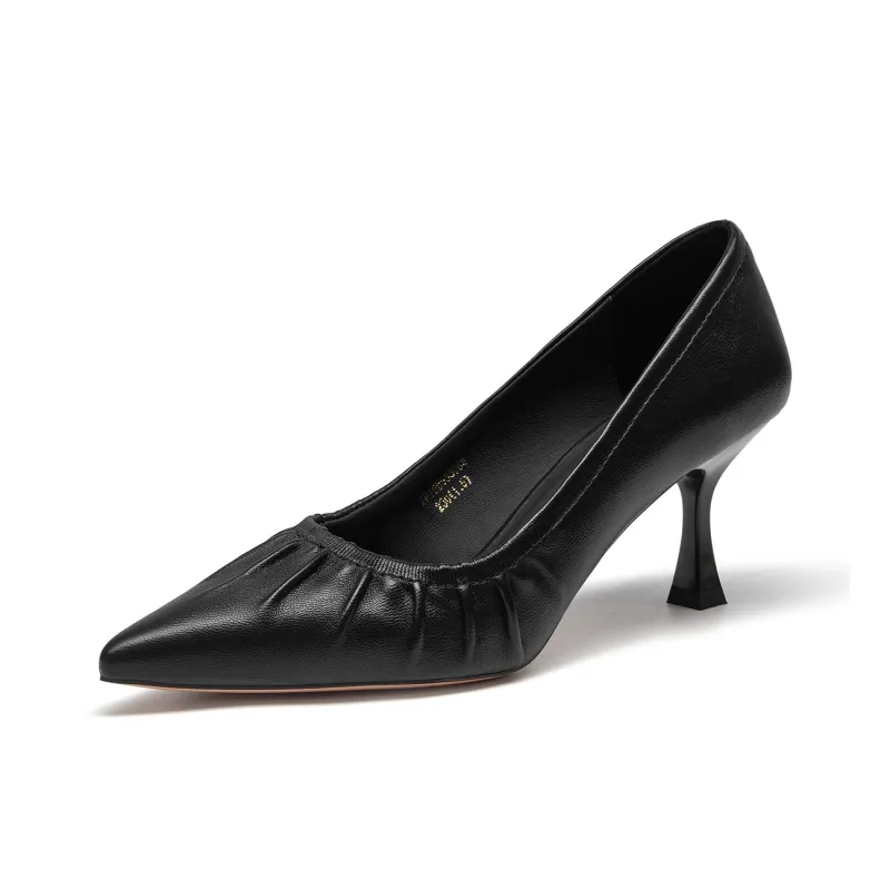 Spider King Slim Heel High Heels 7cm Women's Black-3