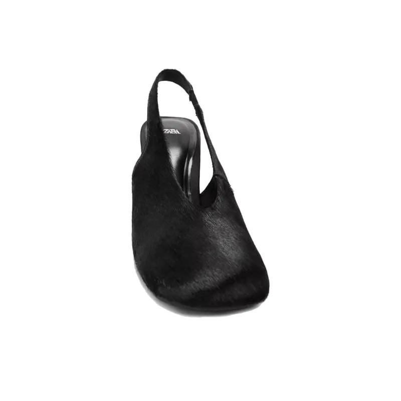 ZARA Slim Heel High Heels 7.5cm Women's Black-3