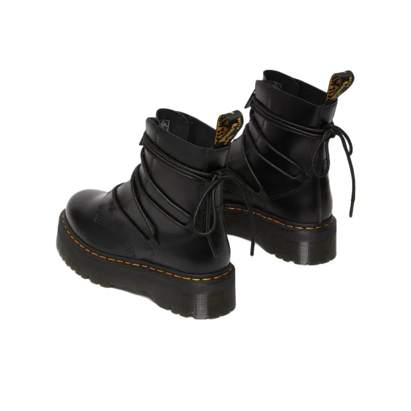 Dr. Martens Jarrick Ii Laced Leather Platform Boot Black Smooth Paris Women's-3