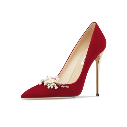 Suyymakk Slim Heel High Heels Women's Red