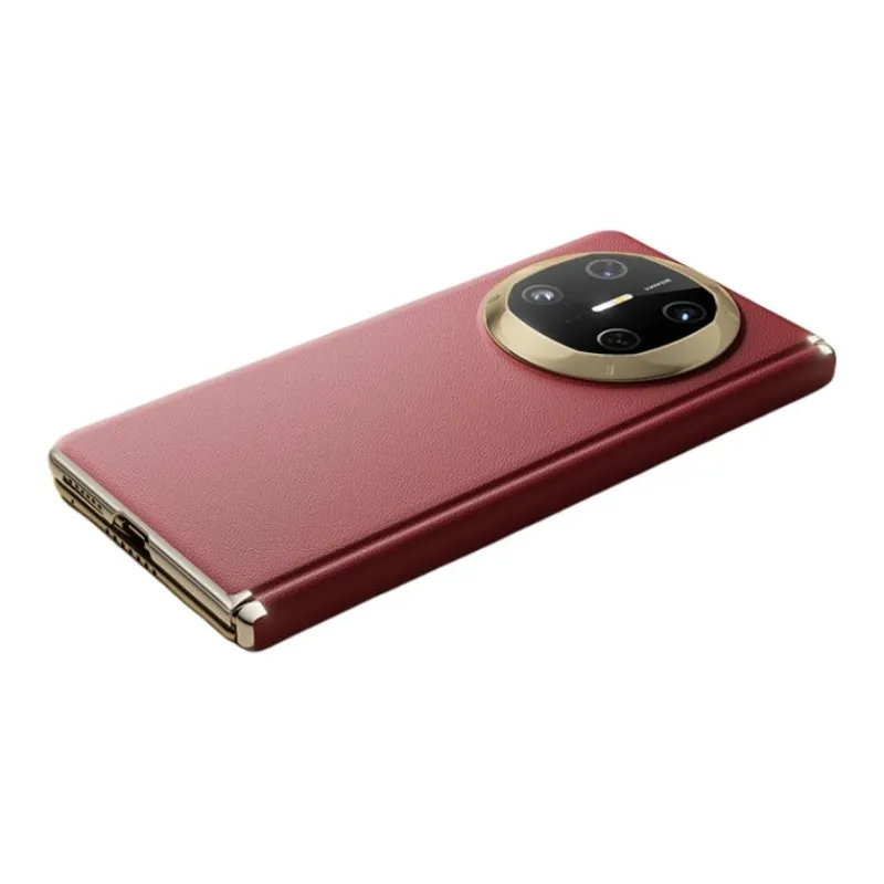 ZHUOJI Vegan Leather Material Center Axis Plain Leather Magnetic Phone Case Compatible Huawei Mate 6-4