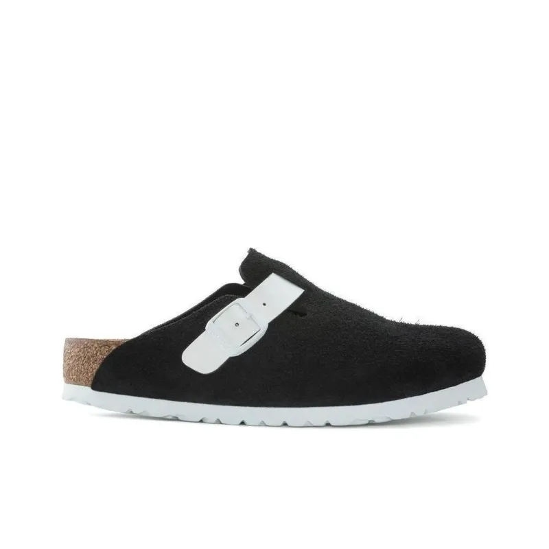 Birkenstock Boston Antibacterial Closed Toe Slippers Women's Black White Regular-1