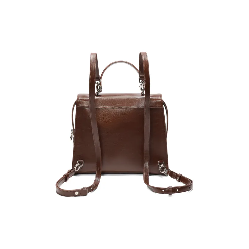 BELLE Synthetic Leather Backpack On The Shoulder Tubas Women's Black/Coffee-13