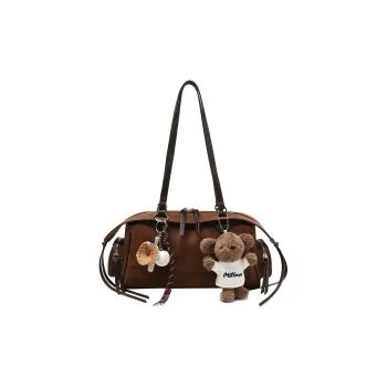 MZ HOUGE Suede Shoulder Bag Regular Women's Coffee/Brown