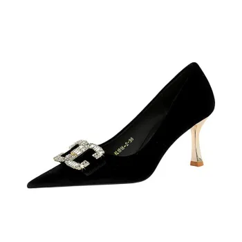 BIGTREE Flared Heel High Heels 7cm Women's