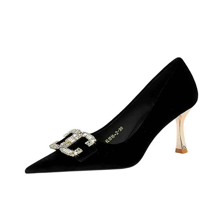 BIGTREE Flared Heel High Heels 7cm Women's-0