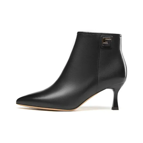 KANGNAI Boots Slim Heel Smooth Finish Women's 6.5cm Women's Black