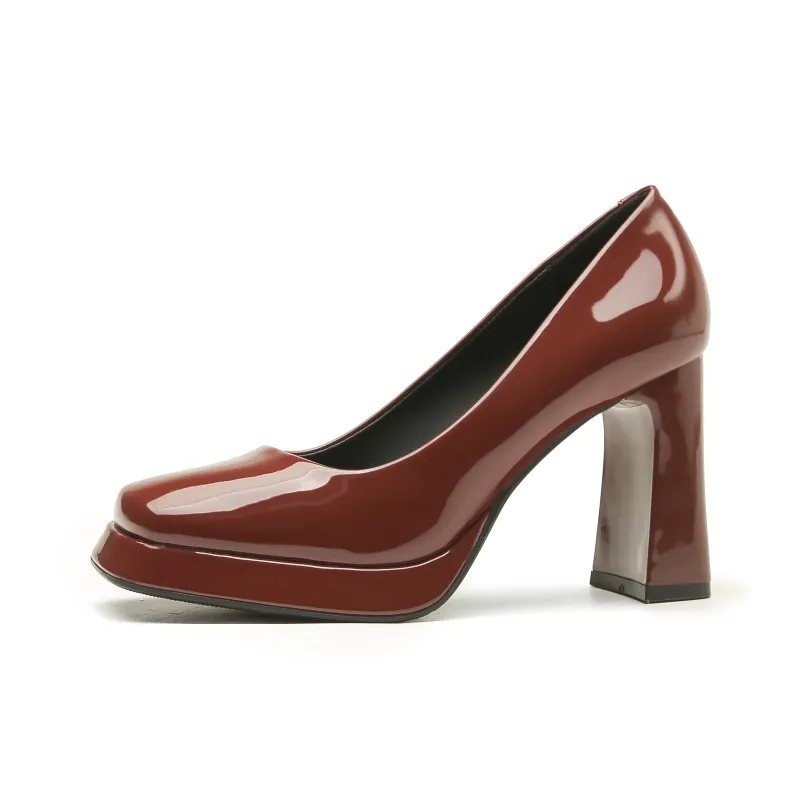 Zubumei Chunky Heel High Heels 8CM Women's-15
