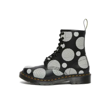 Dr.Martens 1460 Polka Dot Smooth Leather Lace Up Boots 'Black' Women's