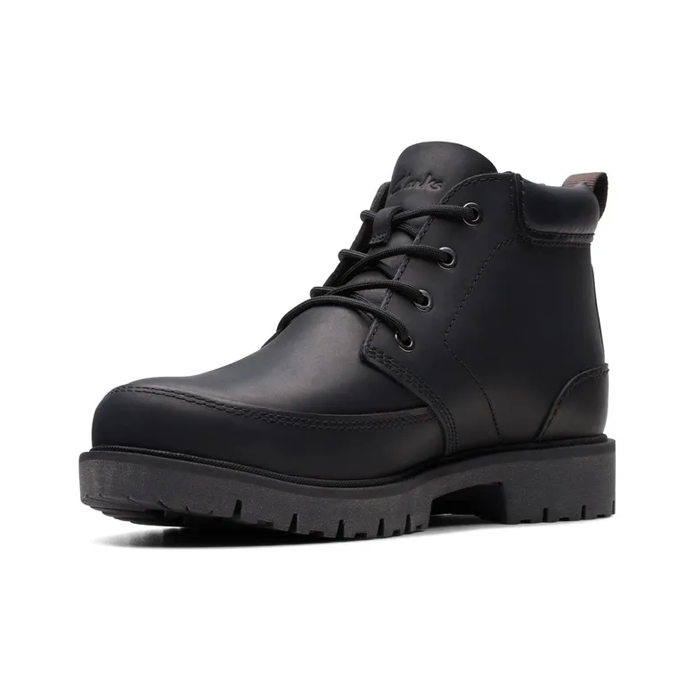 Clarks Losdale Collection Short Mid Calf Martin Boot Men's Black-1