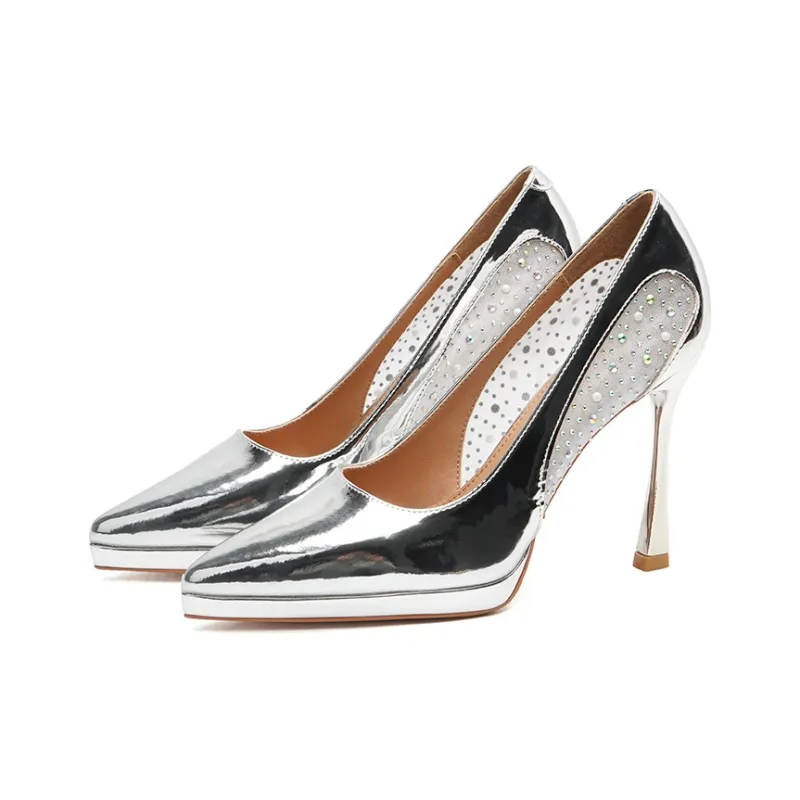 Zubumei Slim Heel High Heels 10cm Women's-3