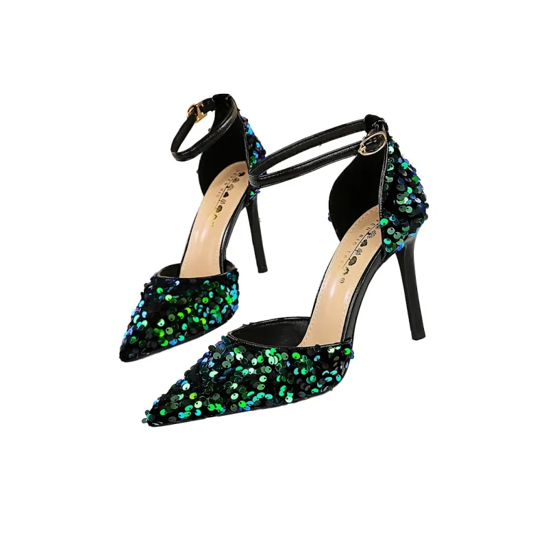 QITUMAUL Slim Heel High Heels 10cm Women's-11