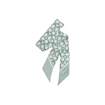 COACH Mulberry Silk Scarves Unisex Green