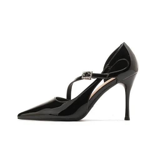 Zubumei High Heels Women's Black, Milk Tea