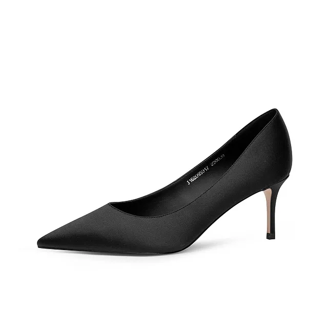 JOOC Slim Heel High Heels 9.5cm/6.5cm Women's Black-5